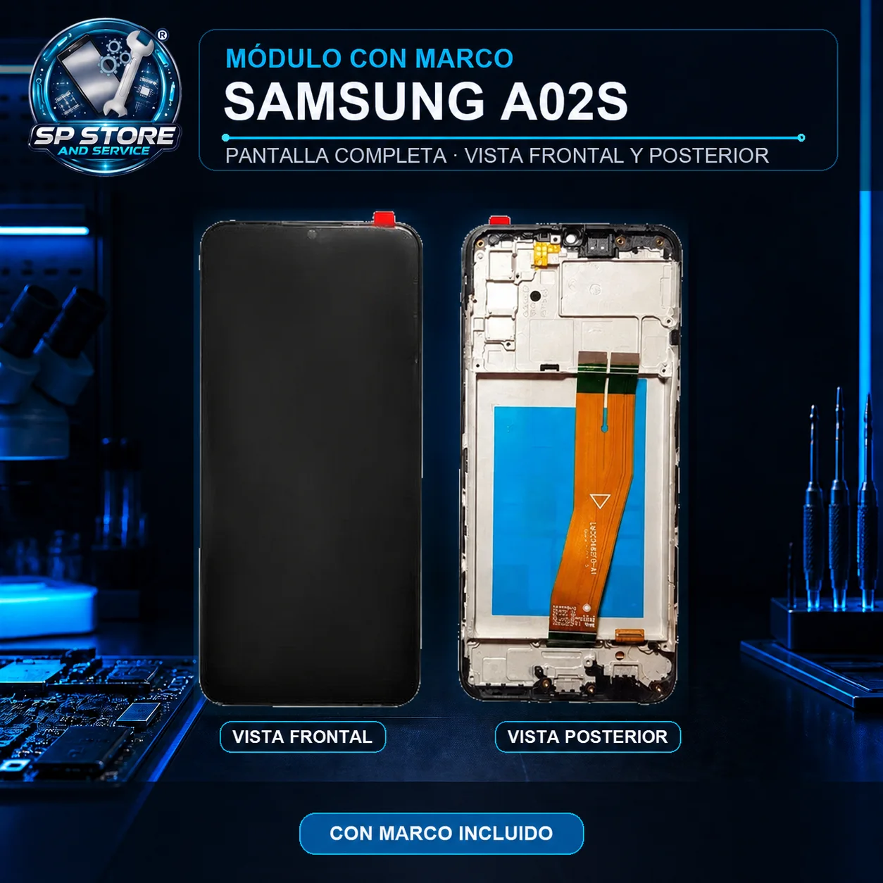 MODULO SAMSUNG A02S CON MARCO — SM-A025G/M/F