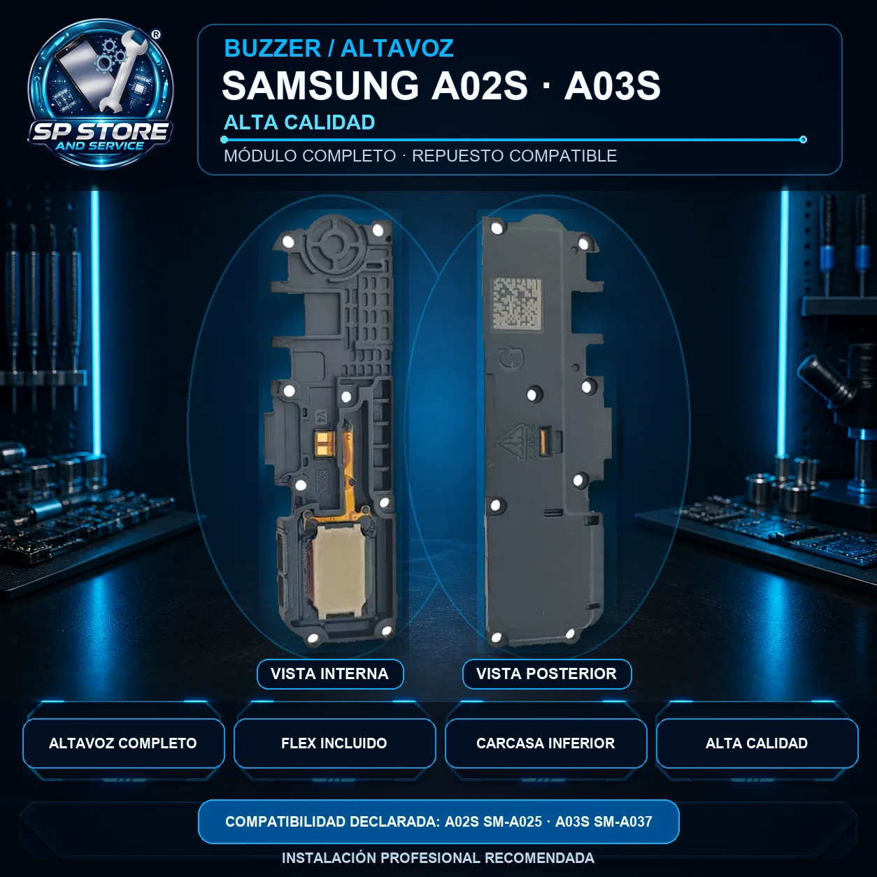 BUZZER COMPLETO SAMSUNG A02S/A03S