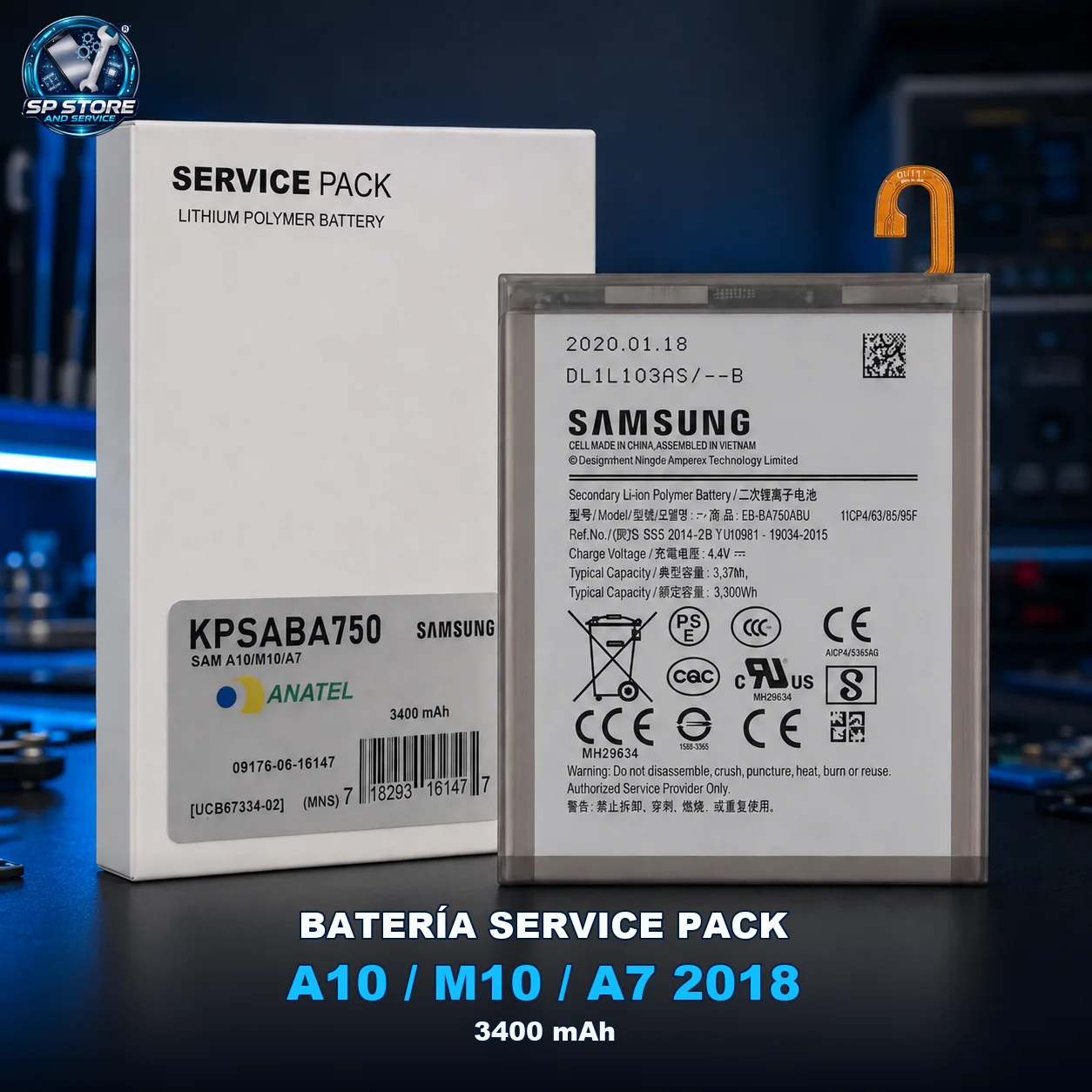 BATERÍA SAMSUNG A10/M10/A7 SERVICE PACK