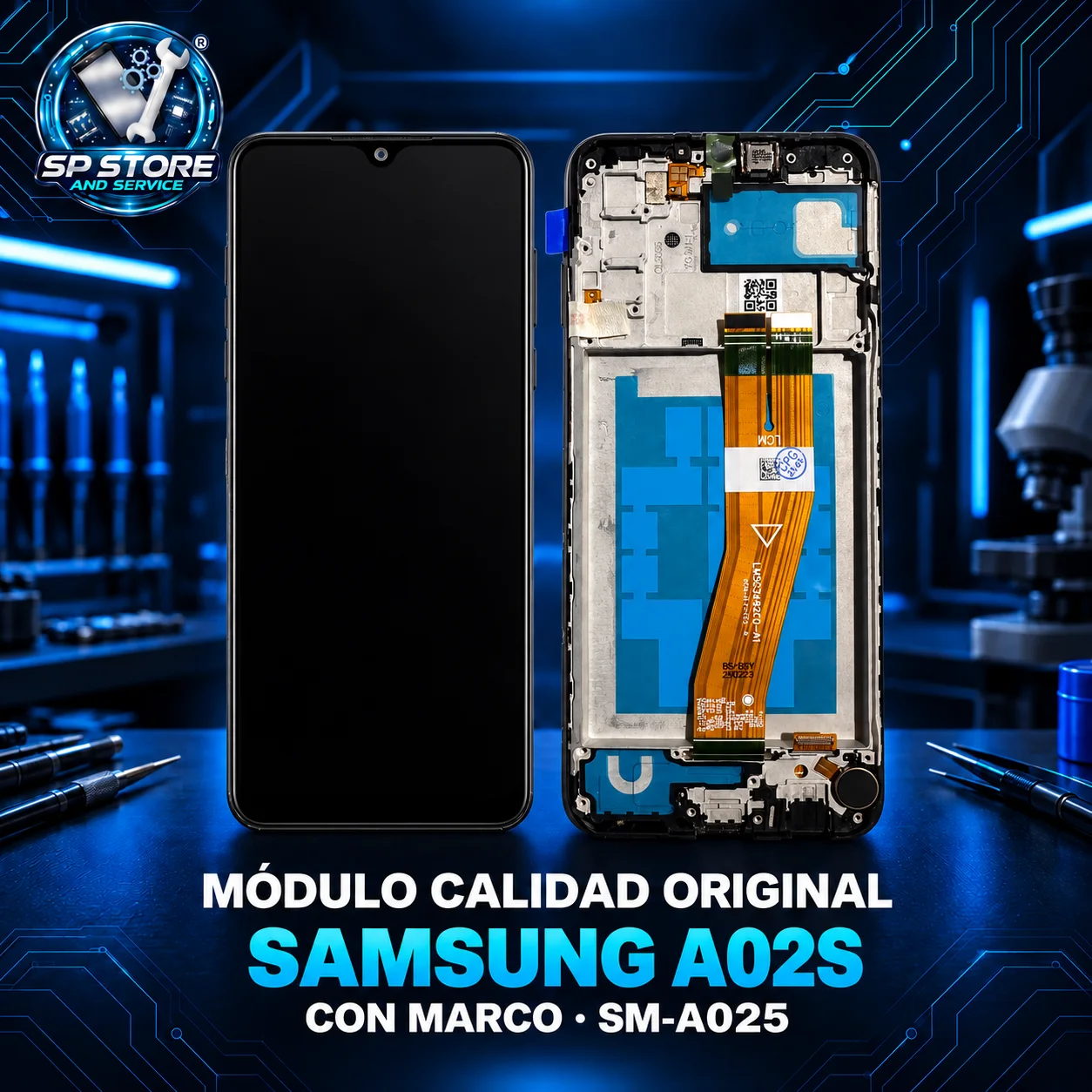 MODULO ORIGINAL SAMSUNG A02S CON MARCO — SM-A025M/G/F